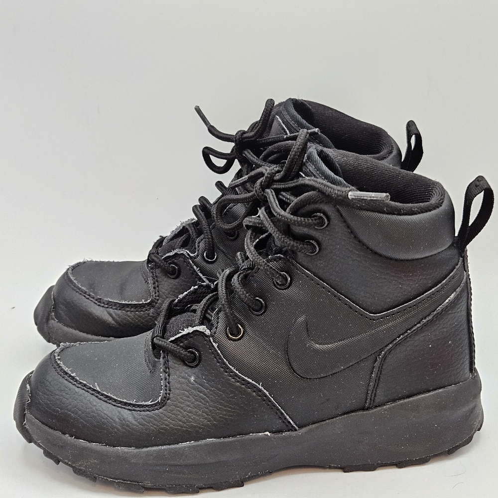 Kid's Nike Manoa LTR Boots Shoes  Black Leather Size 1 BQ5373-001